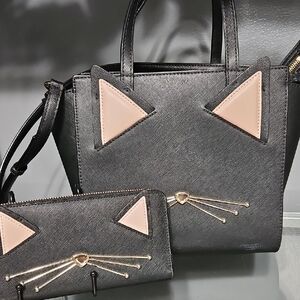 KATE SPADE EUC CAT Accent Crossbody and Wallet Bundle